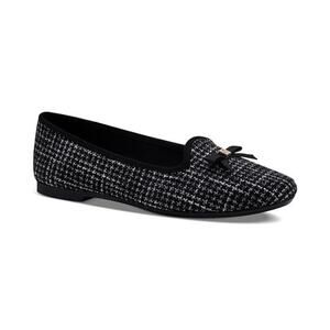 Charter Club Women's Kimii Deconstructed Loafers, Black Houndstooth Size 12M